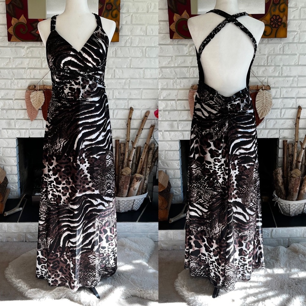 Le Chateau Stunning Animal Print Formal dress